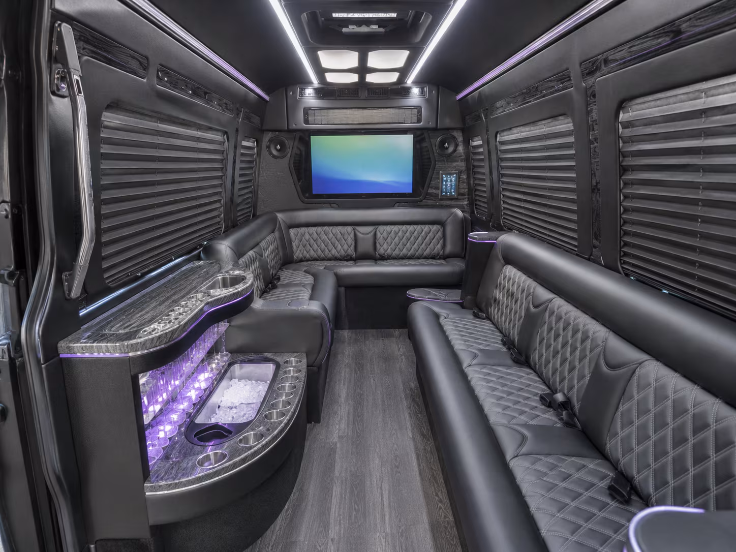 durham 50 passenger party bus interior