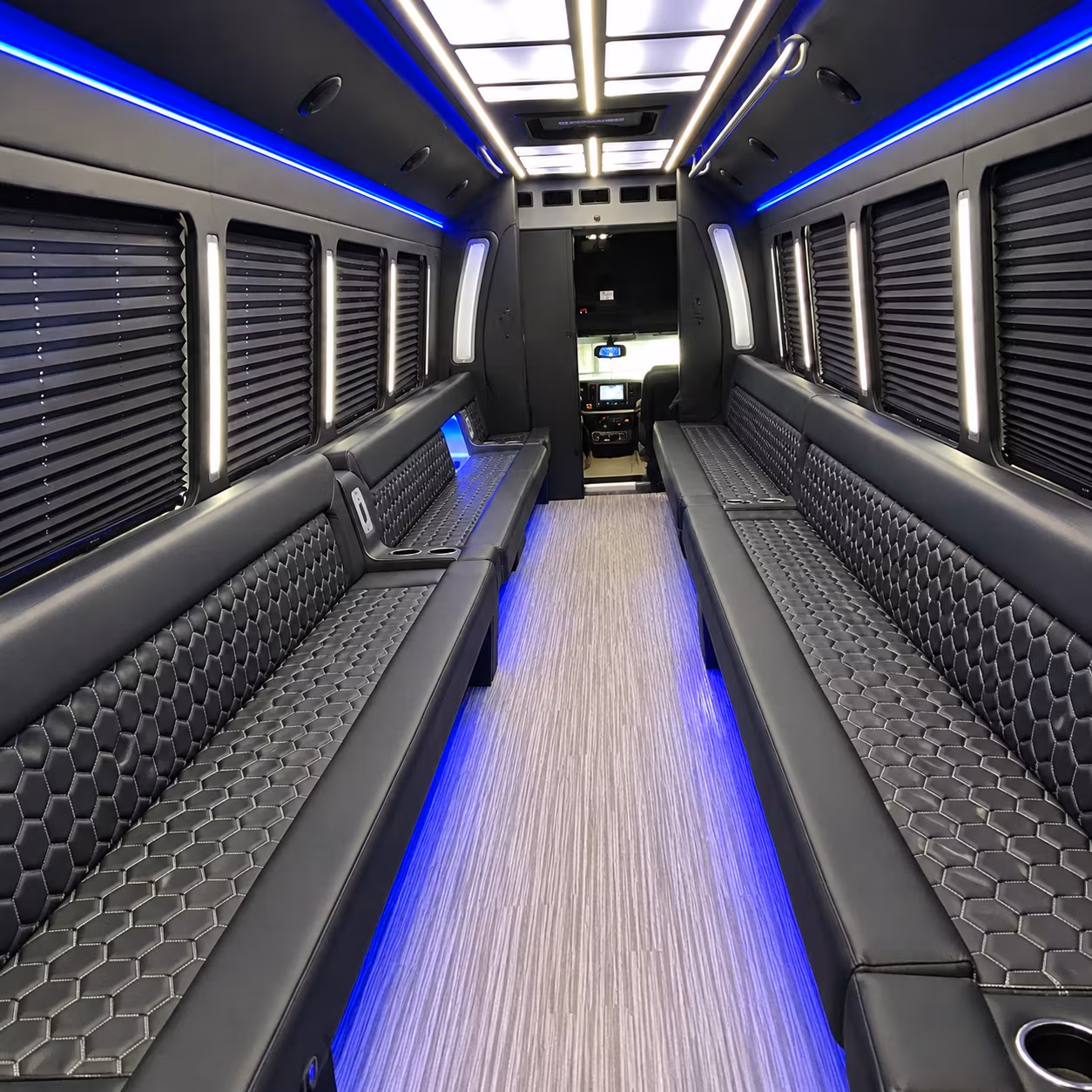 durham party bus rental interior